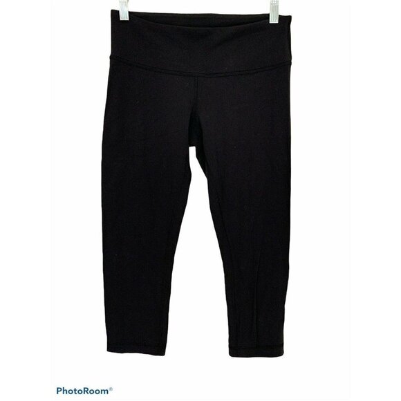 LULULEMON Black 21” Cropped Leggings Skinny Fit Size M/6 A1 - Picture 3 of 5